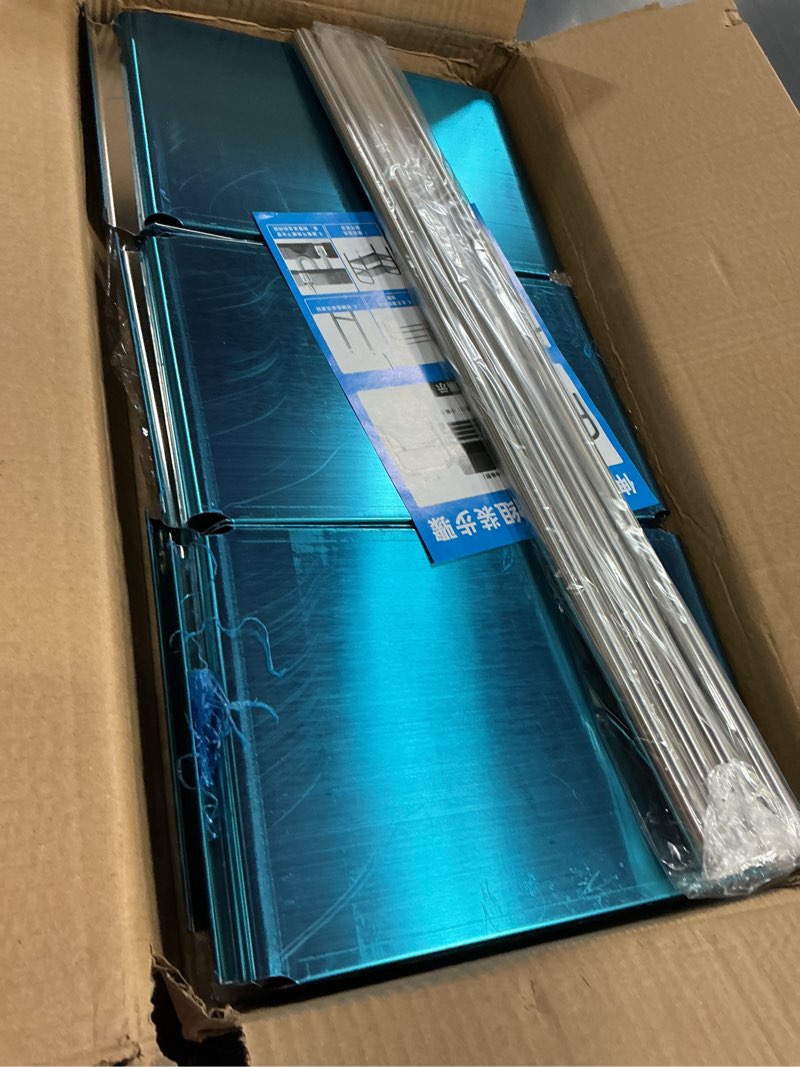 Condition photo showing New/Like New for Large Under Sink Organizer 2 Tier Expandable Heavy Stainless Steel Shelf Adjustable Height for Under Kitchen Bathroom Sink Organizers and Storage (Large Size: 8 Panels) Large size: 8 panels 0 storage baskets