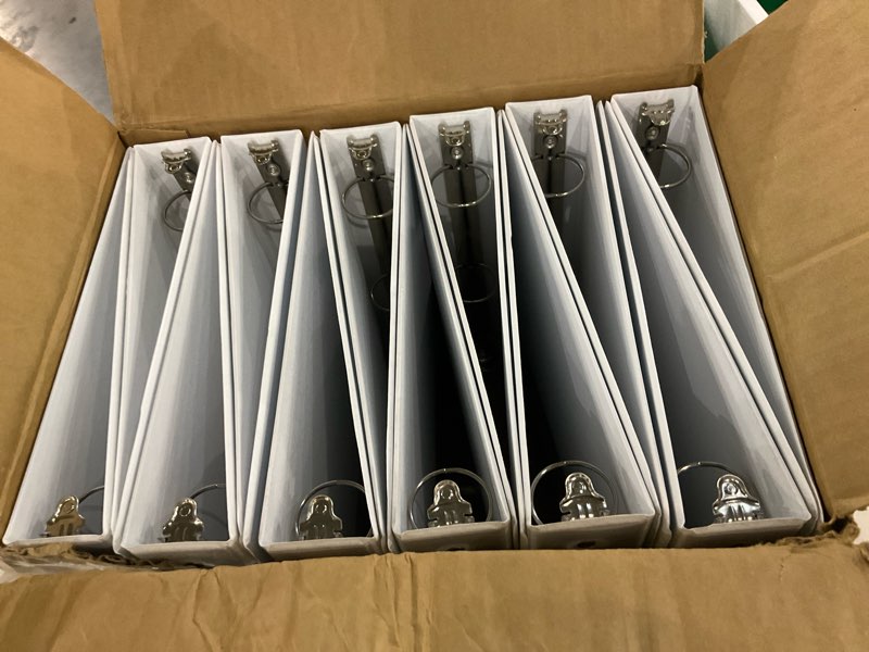 Binders for Office, School, White, 3 Ring, 12 pc