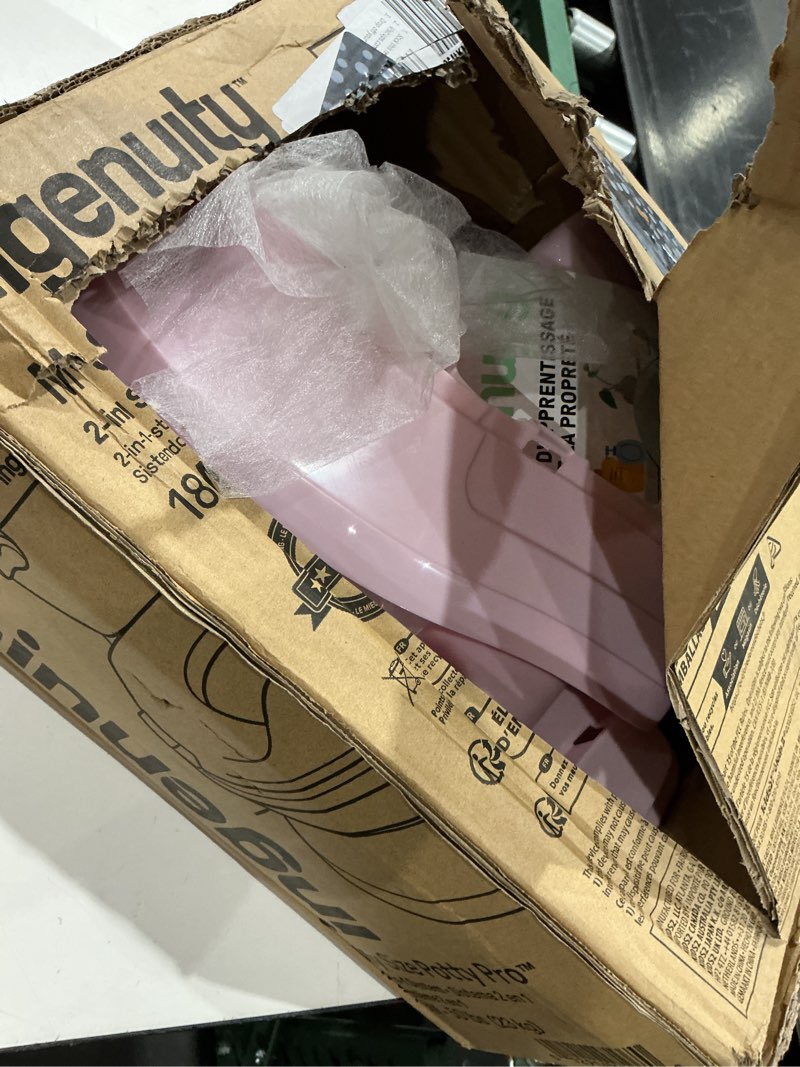 Condition photo showing Good Condition for ingenuity my size potty pro in pink, infant potty training toilet, lifelike flushing sound, for ages 18 months, up to 50 pounds