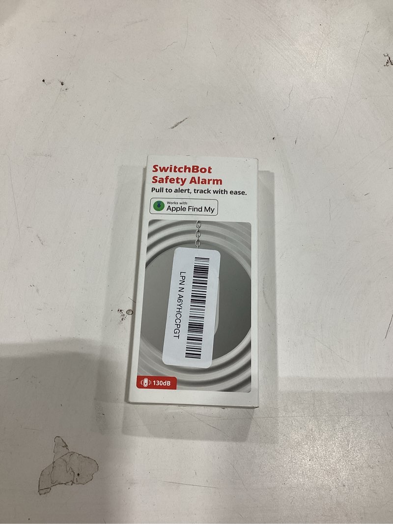 Condition photo showing New/Like New for SwitchBot 130 dB Personal Safety Alarm for Women with Apple Find My APP, Extra-Loud Siren & Strobe Light, Waterproof Self Defense Keychain for Women, College Girls and Kids (White)