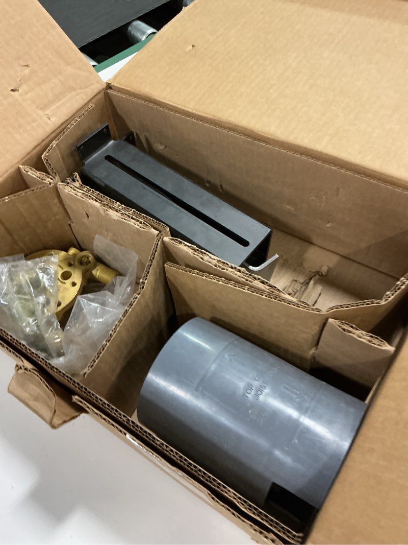 Condition photo showing As Is for incomplete, Moen Freestanding Tub Filler Single Riser Floor Mount Bracket & Water Valve Joist Mounting Kit, TS50100