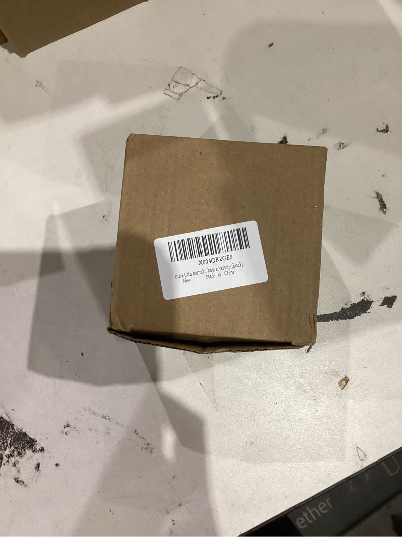 Condition photo showing item condition for truck train horns train horn for car, 12-volt electric snail waterproof high-pitch dual horns, suitable for car, truck, motorcycle modification, bicycle and boat accessory loud car horn (black)