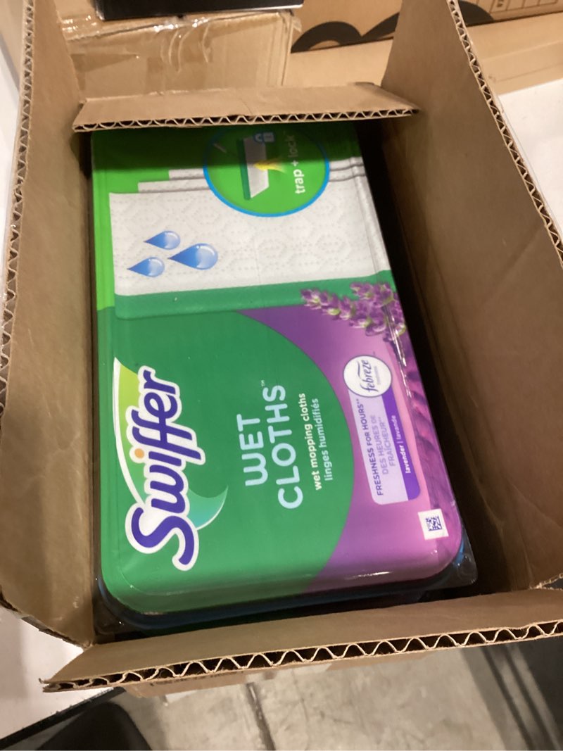 Condition photo showing New/Like New for Swiffer Sweeper Wet Mopping Cloth Multi Surface Refills, Mops for Floor Cleaning, Febreze Lavender Scent, 36 Count 36 Count (Pack of 1)