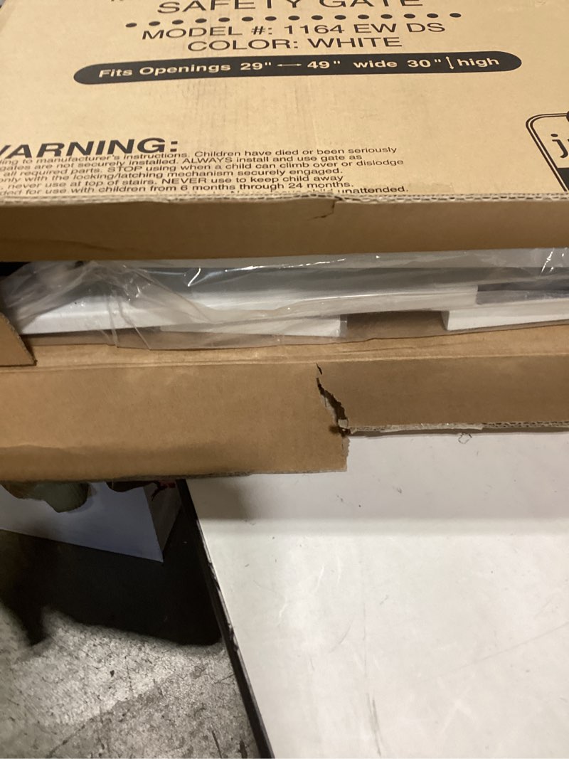 Condition photo showing New/Like New for Regalo Easy Step 49-Inch Extra Wide Baby Gate, Includes 4-Inch and 12-Inch Extension Kit, 4 Pack of Pressure Mount Kit and 4 Pack of Wall Mount Kit White 29-49"W x 30"H