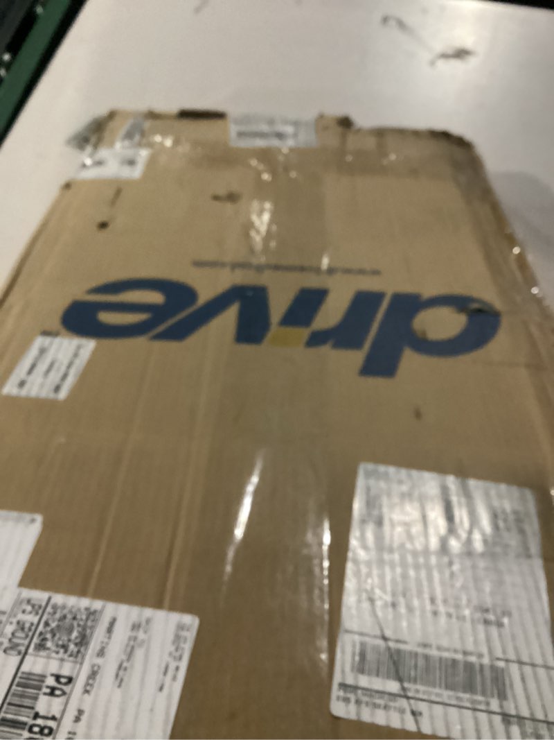 Condition photo showing New/Like New for Drive Medical Overbed Table with Wheels - Secure Height Adjustment for Comfort - Non Tilt Surface - Smooth Rolling Design - Home & Hospital Use - Woodgrain Laminate Top - Silver Vein Silver Vein Table