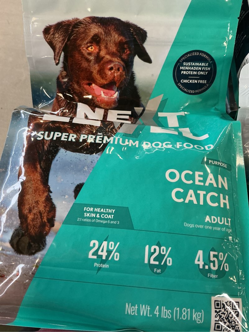 Condition photo showing New/Like New for Best By 03/94/26 Next Level 111OC04 Ocean Fish Dog Food - 4 lbs