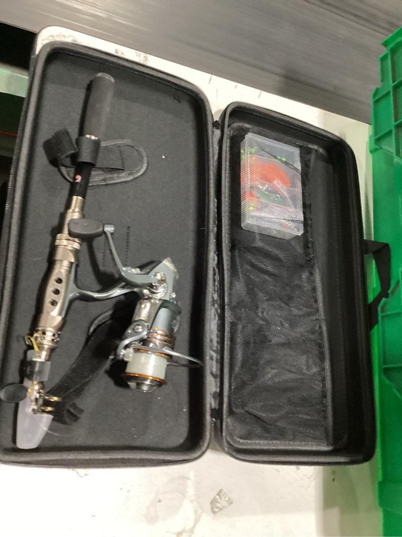 Condition photo showing New/Like New for plusinno fishing rod and reel combos carbon fiber telescopic fishing pole with reel combo sea saltwater freshwater kit fishing rod kit full kit with carrier case 5.91 ft ambidextrous