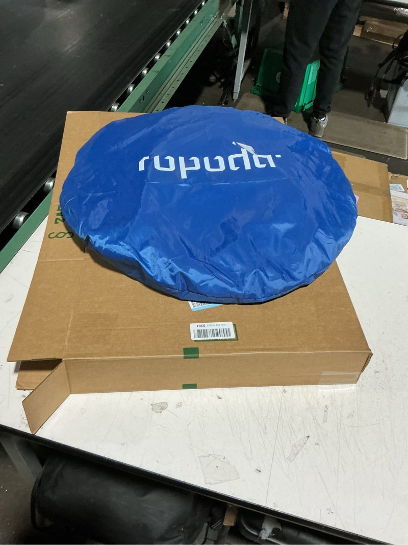 Condition photo showing As Is for ropoda pop up tent 83inches x 48inches x 48inches, upgrade privacy tent, porta-potty tent includes 1 removable bottom, 8 stakes, 1 removable rain cover, 1 carrying bag