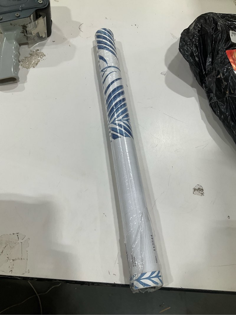 Condition photo showing Good Condition for seabrook designs coastal blue paradise palm prepasted wallpaper roll 56 sq. ft. pr10702