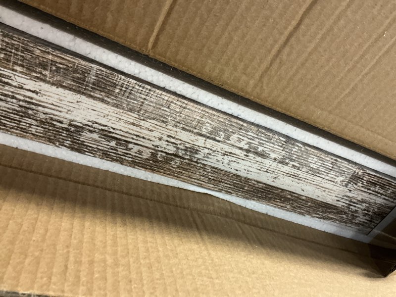 Condition photo showing Good Condition for yaetm 20x20 picture frame rustic white set of 3, square 20x20 frame displays 16x16 with mat or 20 x 20 without mat, gallery wall frames for wall mounting (3 pack, white) 20"x20", 3 pack rustic white