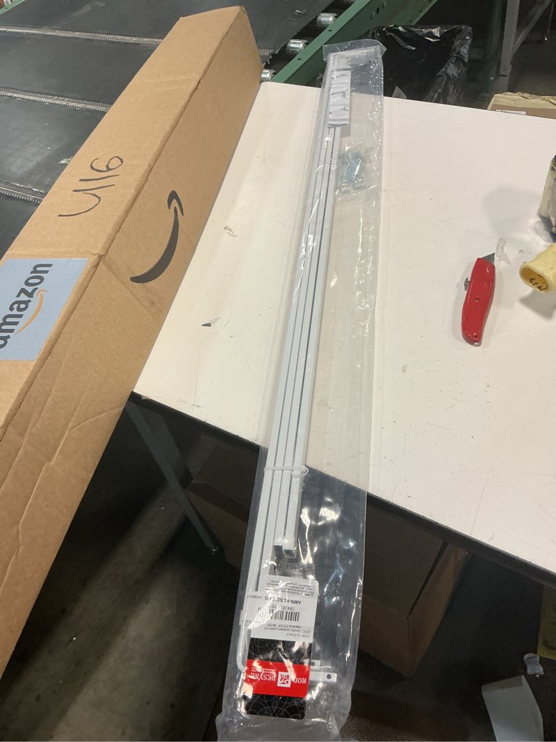 Condition photo showing New/Like New for lockseam double curtain rod 84-120 inch, white