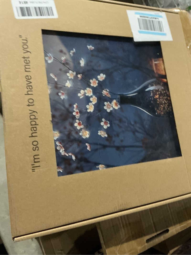 Condition photo showing Good Condition for Flower LED Canvas Wall Art with Candle Lights flameless candles and Timer, Battery Operated Zen Den Decor for Bedroom or Home Gift (Shiny Flower)