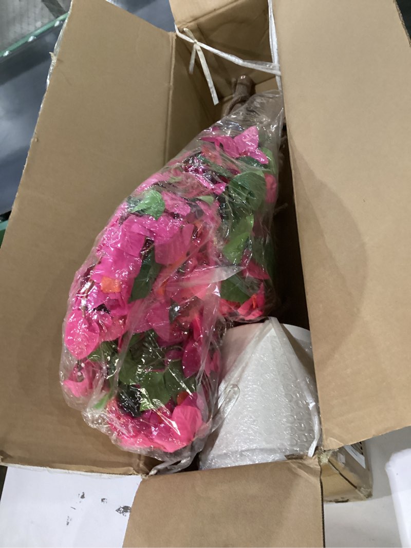 Condition photo showing New/Like New for Romantic Season 1 Pack Artificial Bougainvillea Tree, 4FT Faux Silk Bougainvillea Plant with Pot for Indoor Outdoor Decor, Tall Fake Tropical Tree for Home, Office, Patio, Balcony, Wedding Decoration 1p-rose Red 4FT