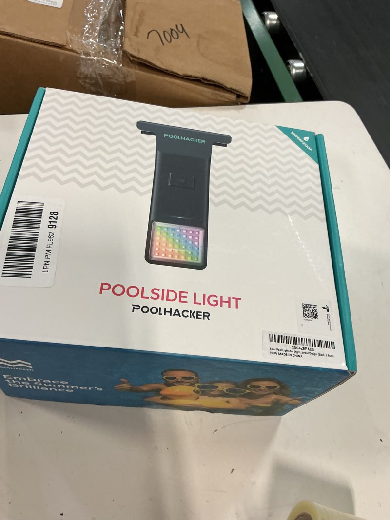 Condition photo showing New/Like New for solar pool lights for inground & above ground pool, 10-color 4-mode led pool lights, underwater swimming pool lights with timer, submersible pool lights with remote, waterproof design (black, 1 pack)