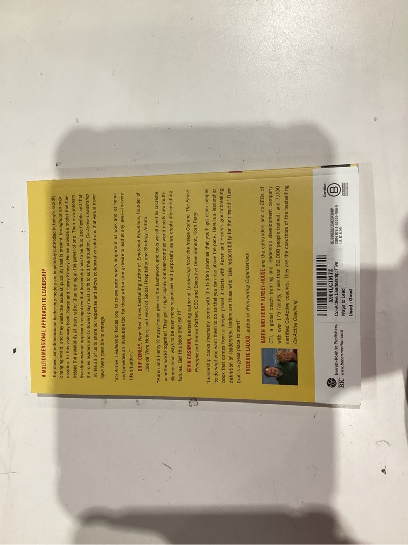Condition photo showing As Is for Co-Active Leadership: Five Ways to Lead