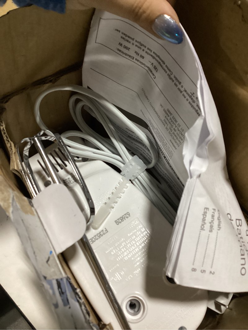 Condition photo showing New/Like New for Hamilton Beach 6-Speed Electric Hand Mixer with Whisk, Traditional Beaters, Snap-On Storage Case, 25