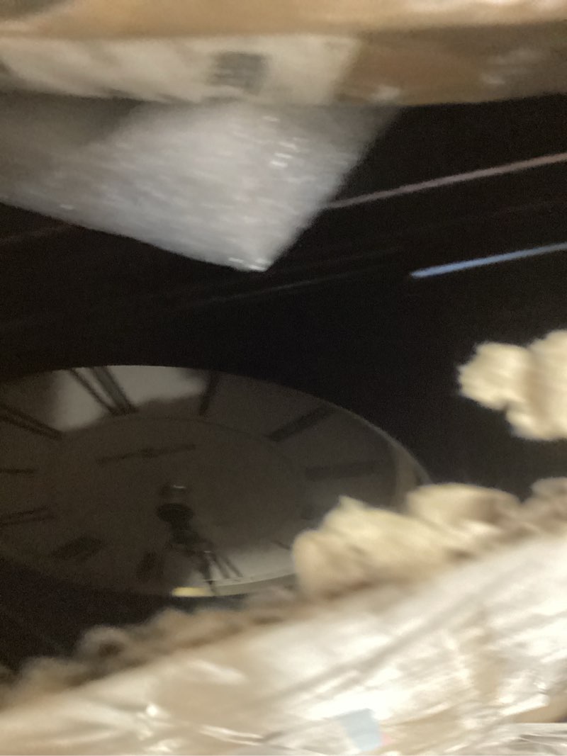Condition photo showing Good Condition for howard miller gobles wall clock, analog display brown unique style swinging pendulum clocks with black finished | white dial quartz movement perfect for bedroom, home decor and office