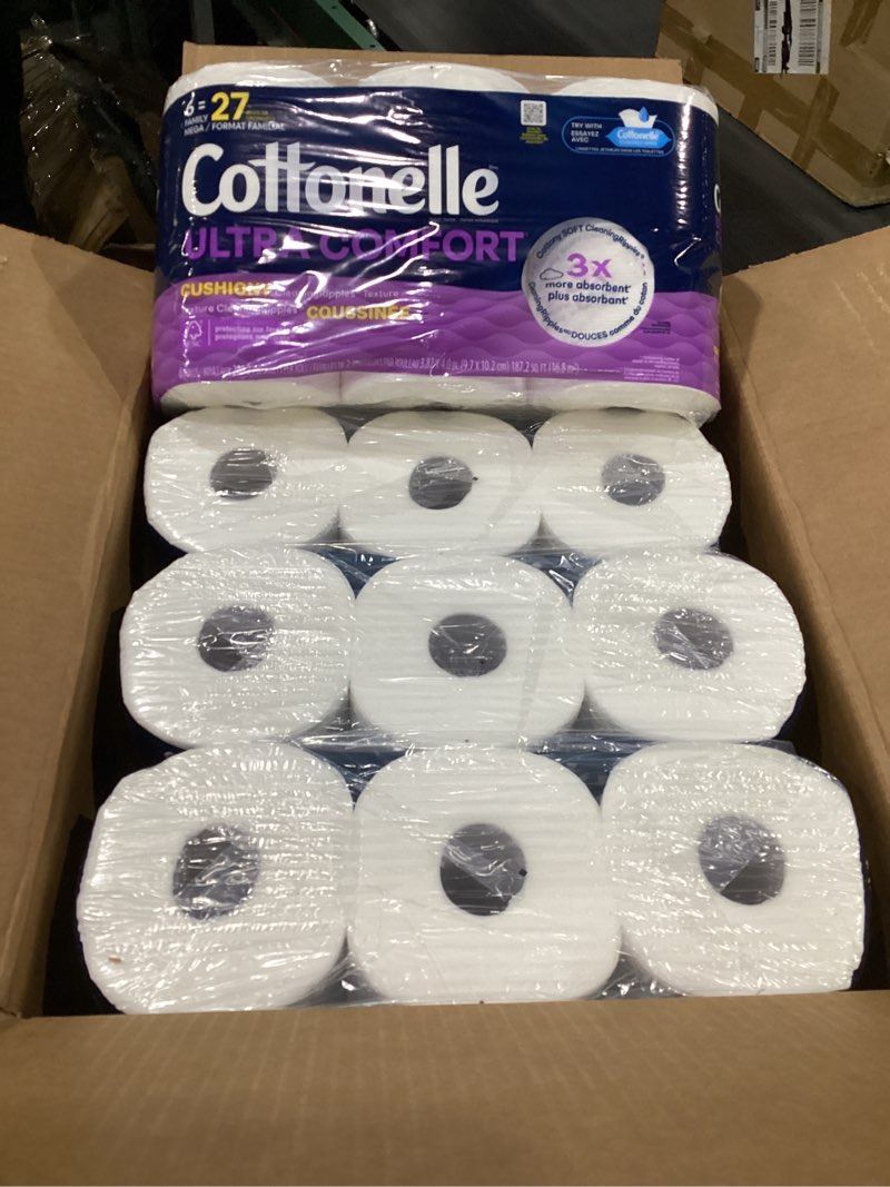 Condition photo showing Good Condition for Cottonelle Ultra Comfort Toilet Paper with Cushiony CleaningRipples Texture, Strong Bath Tissue, 24 Family Mega Rolls = 108 Regular Rolls (4 Packs of 6) Family Mega 296 sheet (Pack of 24)