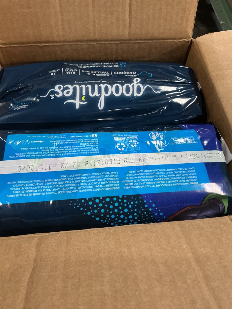 Condition photo showing New/Like New for Goodnites Boys' Nighttime Bedwetting Underwear, Size S/M (43-68 lbs), 44 Ct (2 Packs of 22), Packaging May Vary Small/Medium 44