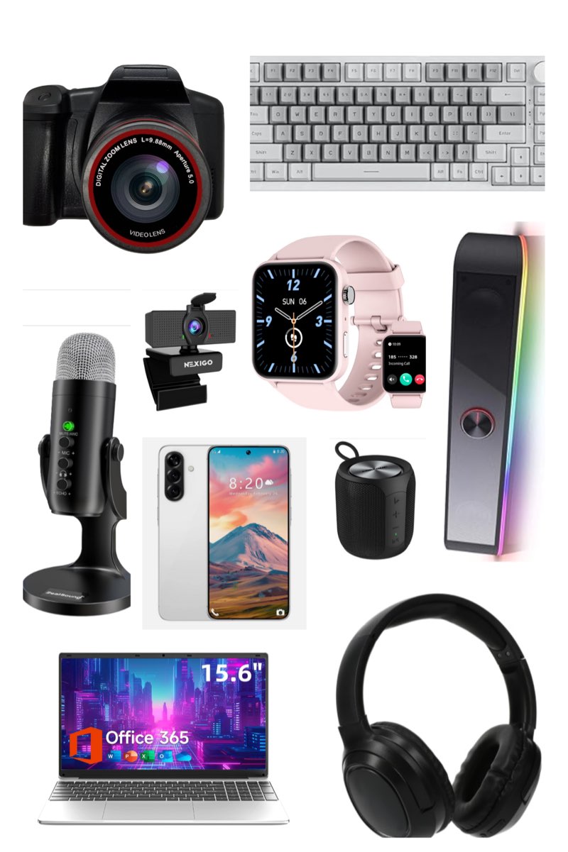 assorted lot of electronics (may includes phone cases, small gadgets, headsets, etc.). please see pictures taken (bidfta image) to determine items that will be received