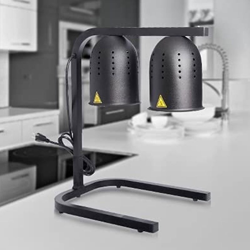  Sybo DL2112-B 1200 Watt Commercial Grade Dual Bulb Food Warmer Heat Lamp, Black