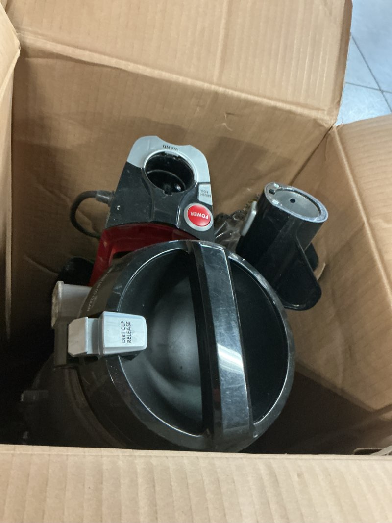 Condition photo showing As Is for hoover maxlife pro pet swivel vacuum cleaner, bagless upright vac, hepa media filtration, maxlife system, windtunnel technology, corded vacuum cleaners for home use