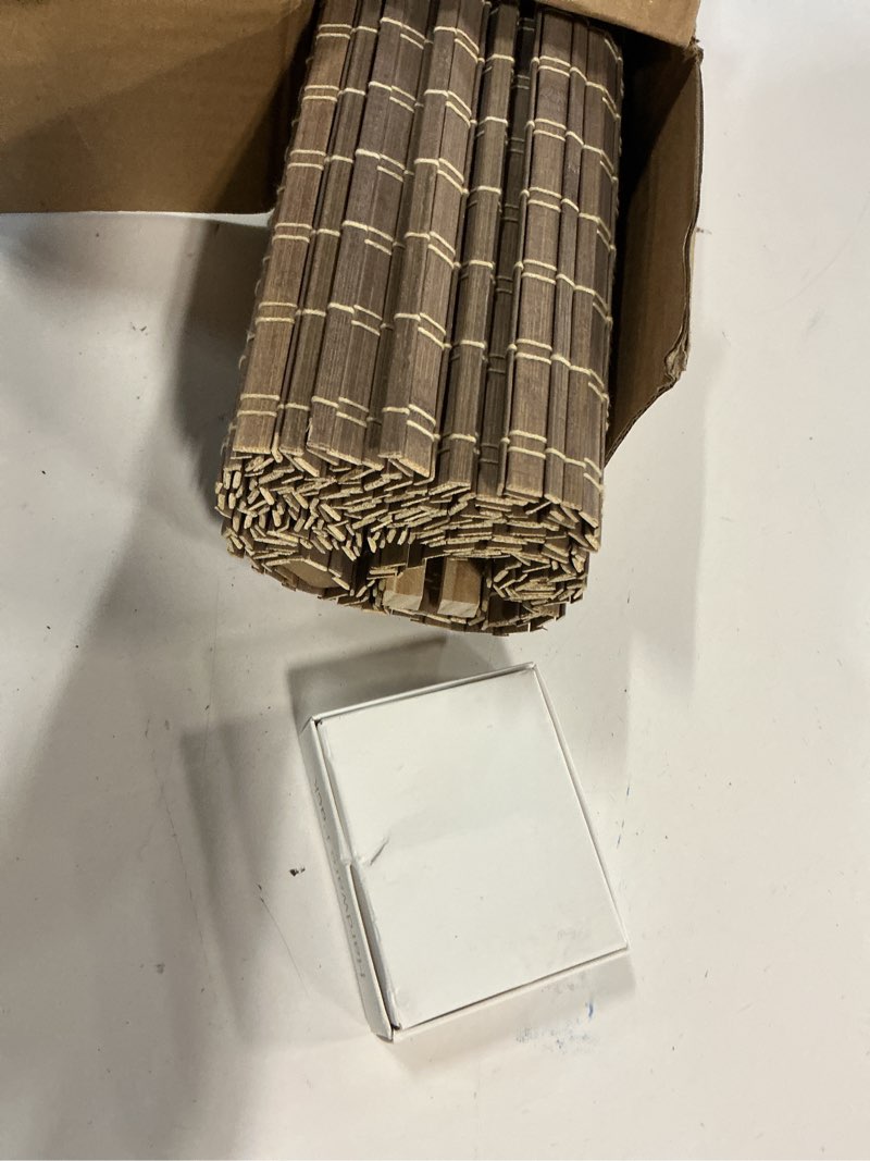 Condition photo showing Good Condition for cordless bamboo roman shades for windows, blinds size (33.5" w ×64" h) colour (bdp-driftwood) ?room darkening?bdp-driftwood 33.5" w × 64" h