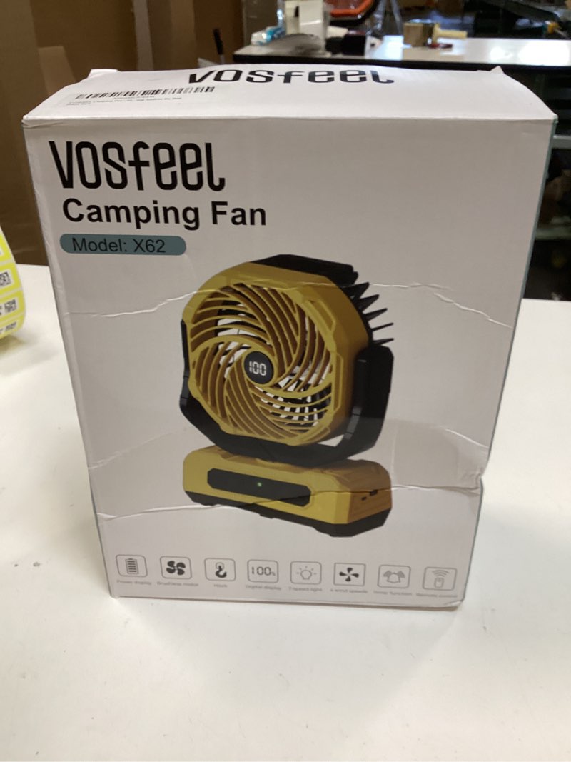 VOSFEEL Camping Fan - 30000mAh Rechargeable, Portable Remote Control Strong Airflow for Tent Home