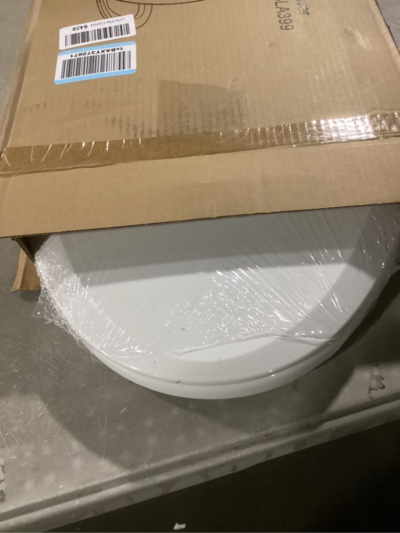 Condition photo showing Good Condition for durable elongated toilet seat with slow soft close - easy to install and clean, never loosens - white, fits most elongated toilets white elongated without toddler seat