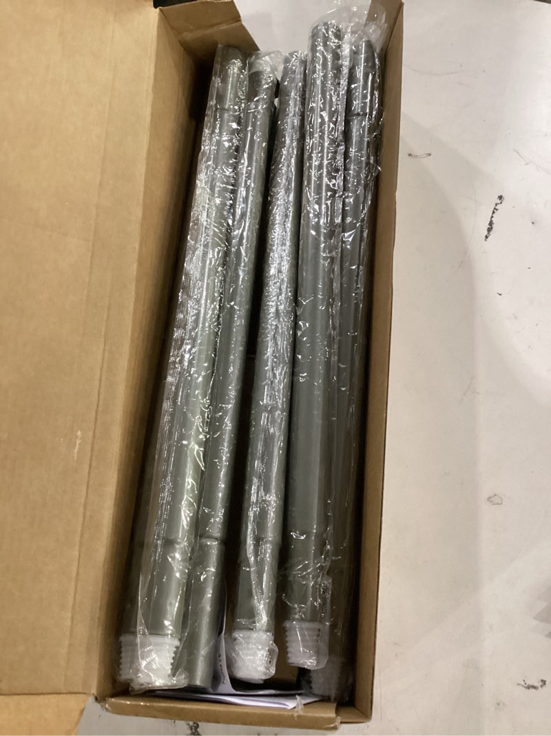 Condition photo showing New/Like New for kamanina silver curtain rods for windows 72 to 144 inches (6-12ft) long heavy duty curtain rods, 7/8 inch adjustable drapery rods with decorative netted texture finials antique silver 72-144"