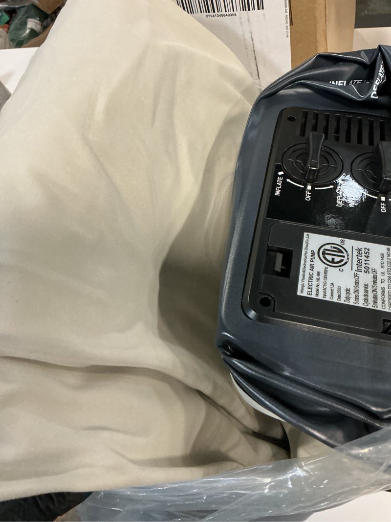 Condition photo showing New/Like New for dr. air queen air mattress with built-in pump, 18" raised blow up mattress, 800 lbs max honeycomb air bed, 48hr leak-proof test, 3min inflatable mattress for home, guests, camping, colchones inflables gray top with18" black base queen