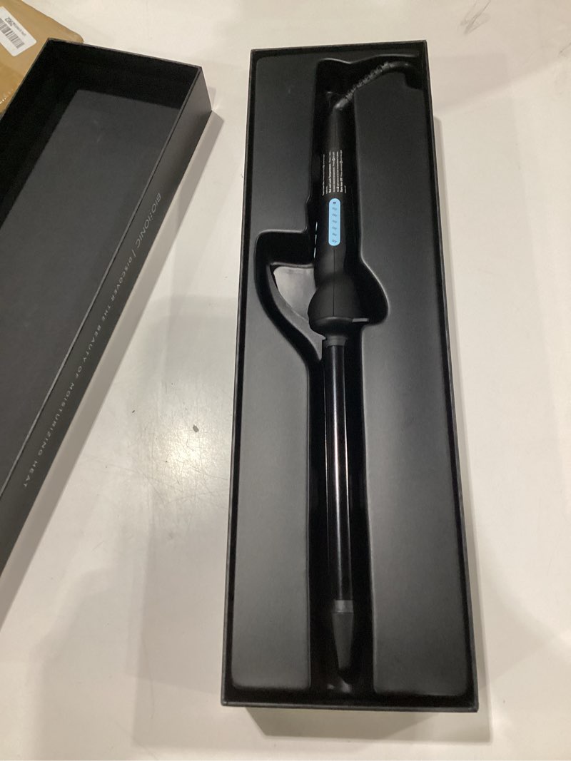 Condition photo showing Good Condition for bio ionic long barrel curling iron with moisture heat technology & nanoionic mx versatile curling wand - multiple barrel sizes for tight, classic, loose & soft curls, not tested