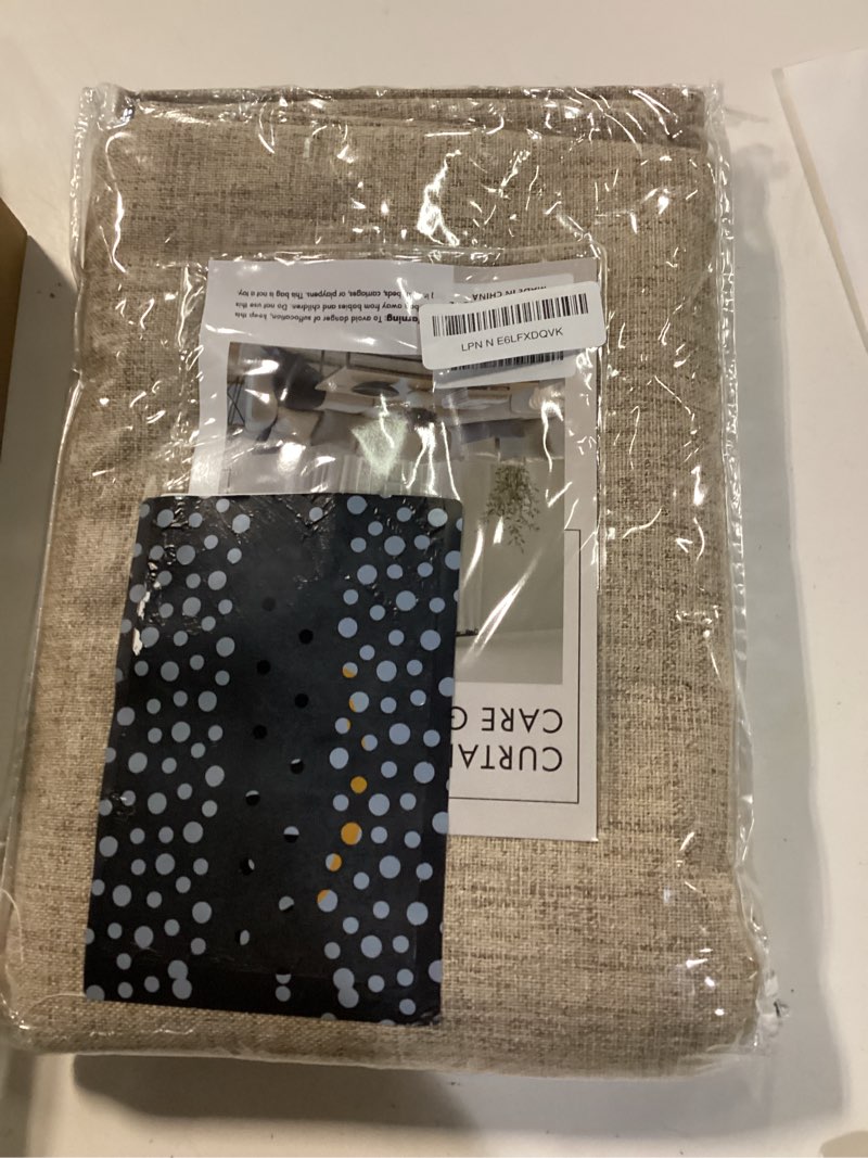 Condition photo showing New/Like New for miulee 100% blackout linen curtains for bedroom, brown solid luxury decor thermal insulation room darkening drapes for living room nursery back tab rod pocket 42 x 72 inches, 2 panels copper brown 42"w x 72"l (pack of 2)