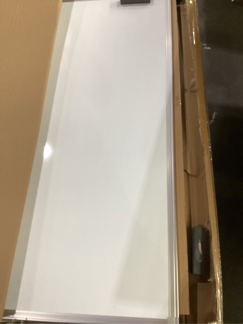 Condition photo showing Good Condition for maxtek white board dry erase 72 x 48, magnetic dry erase whiteboard for wall 6' x 4' wall-mounted aluminum frame versatile presentation marker board with a long pen tray for classroom, office & home 72"w x 48"h