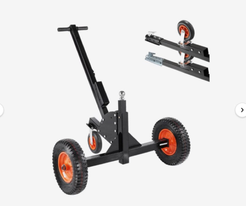 1500lbs 2-in-1 Trailer Dolly 22 and 26 in Adjustable Height 2in Ball with Caster