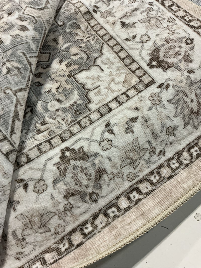 Condition photo showing Good Condition for Similar Gray Area Rug 5x7 Machine Washable Vintage Living Room Distressed Non Slip Carpet Traditional Indoor Bedroom Grey Retro Floral Accent Throw Large Rug for Office Kitchen Bathroom Dining Room 5' x 7' (Rectangular) Accent | Grey