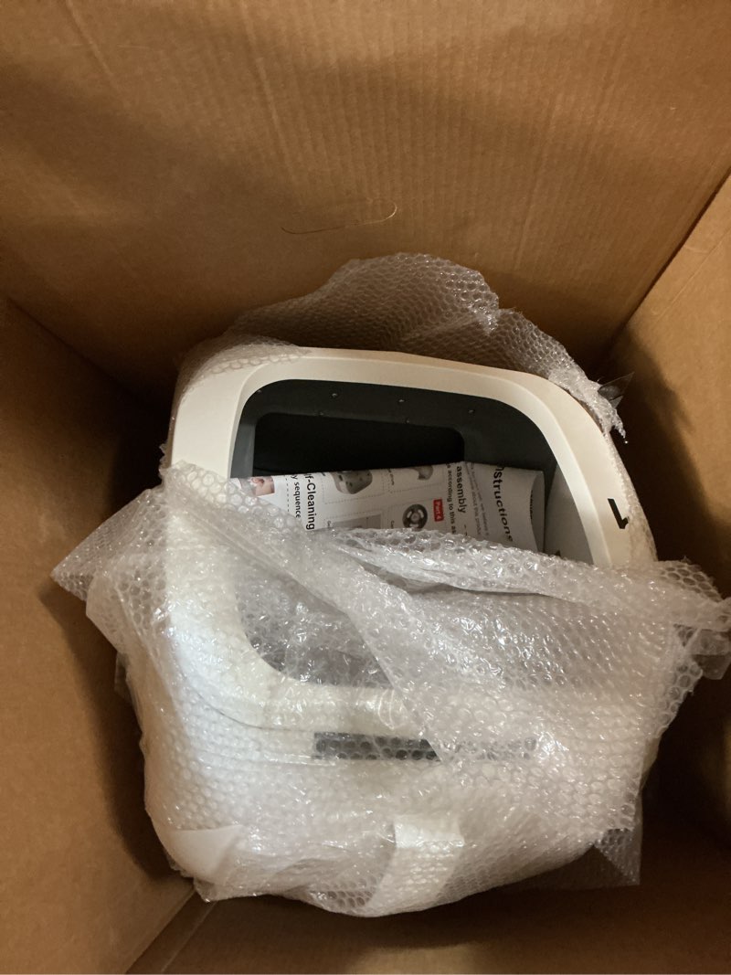 Condition photo showing As Is for Automatic Cat Litter Box Self Cleaning - APP Control and Weight Monitoring - Ultra-Quiet, Suitable for Medium Cats and Kittens, Safe Anti-Pinch Litter Box (Assembly Required) - White