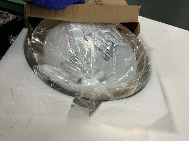 Condition photo showing New/Like New for 12 inch led flush mount ceiling light, 18w flush mount light fixture in black and gold finish, dimmable ceiling light for bedroom, hallway, entryway, bathroom, kitchen 3000k warm white black gold