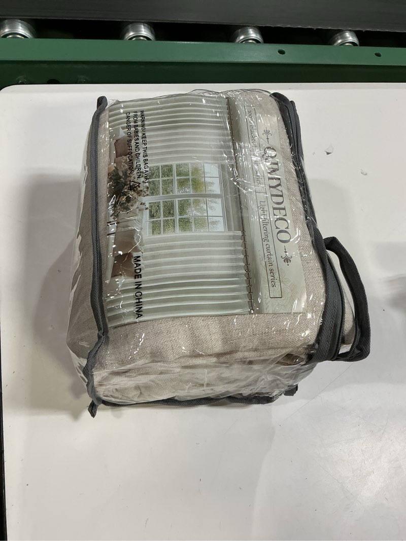 Condition photo showing New/Like New for Thick Burlap Curtains 84 Inch Length 2 Panels for Living Room, Country Boho Natural Linen Oatmeal Beige Blend Pleated Sheer Curtain for Bedroom Light Filtering Privacy Window Drapes Back Tab 52"Wx84"L