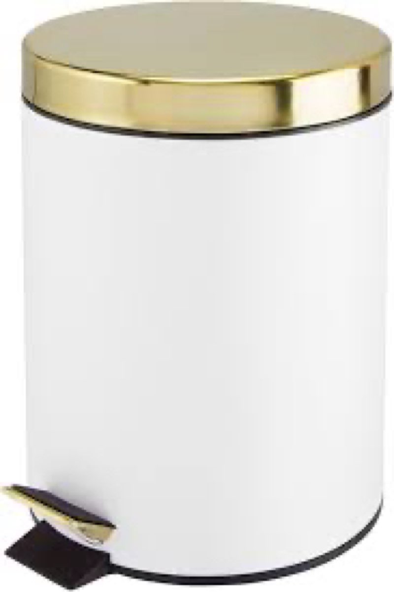 mDesign Pedal Bin — Metal Waste Bin with Pedal, Lid and Plastic Bucket Insert — Perfect for Bathroom