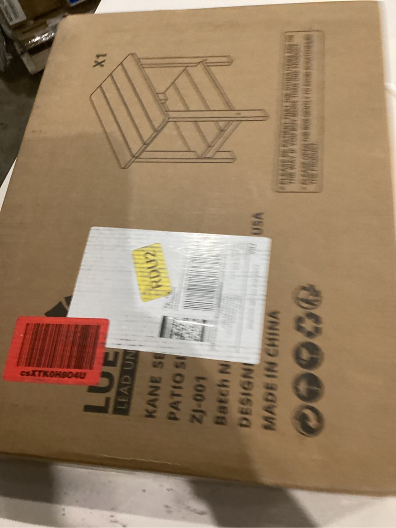 Condition photo showing Good Condition for LUE BONA Adirondack Outdoor Side Table, 2-Tier Brown HDPS Patio End Table Weather Resistant, Morden Side Table for Patio, Pool, Porch