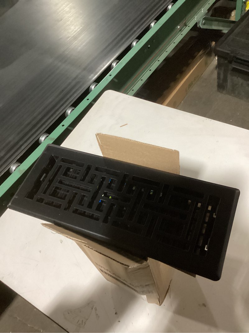 Condition photo showing Good Condition for Decor Grates (4-Pack) AJH412-BLK Oriental Floor Register, 4x12 Inches, Textured Black Finish Textured Black Finish 4x12 4 Pack