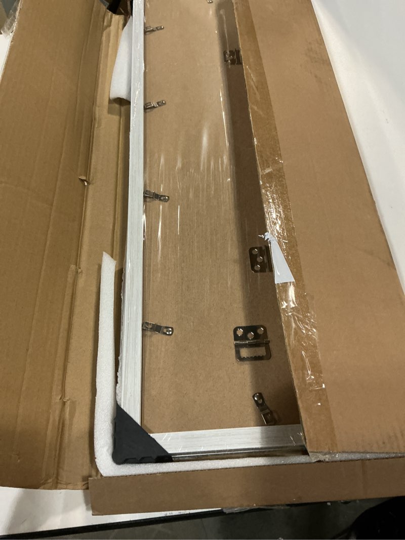 Condition photo showing New/Like New for 8x26 collage frame with 6 openings 4x6 pictures, multiple picture frame with mat, wall or tabletop decor, white wood grain (2 pack) white 8x26-(6 open4x6)