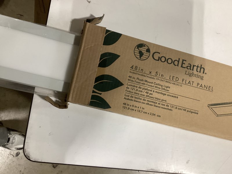 Condition photo showing New/Like New for good earth lighting flat panel 47.68-in brushed nickel indoor 1 -light led tunable white flush