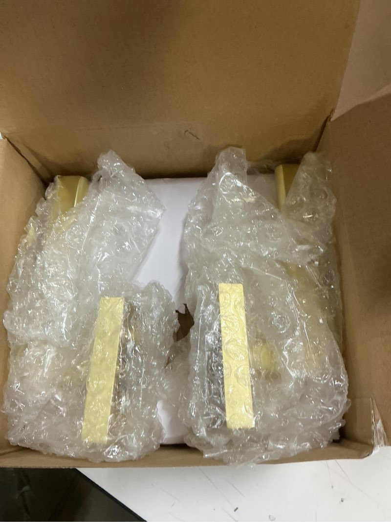 Condition photo showing New/Like New for goldenwarm Brushed Gold Dummy Door Handles – Non-Turning Decorative Interior Lever for Pantry, French Doors & Closets (3 Pack/6 Pieces) 3 Pack Dummy Brushed Gold