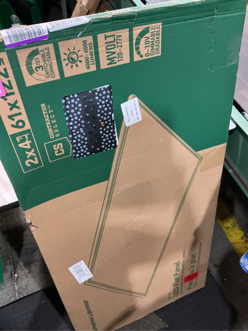 Condition photo showing Good Condition for lithonia lighting cpanl 2x4 led flat panel light, 2 ft. x 4 ft. led light panel, ceiling lighting fixture, 4000/5000/6000 adjustable lumens, 3500k/4000k/5000k switchable cct, white 2-foot x 4-foot adjustable lumens switchable white