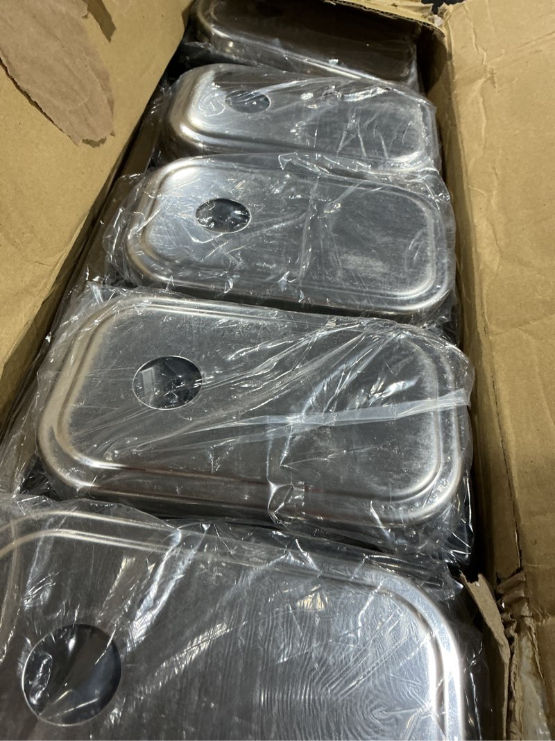 Condition photo showing Good Condition for San Jamar P9715 Stainless Steel Condiment Pump Service Center with 5 Wells Black Jars, 24" Length x 7-7/8" Width x 12-1/2" Height 5 Pumps