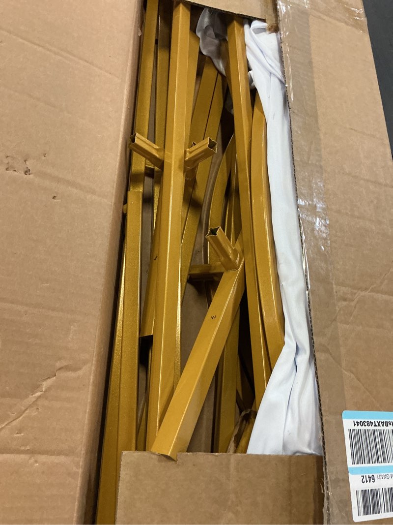 Condition photo showing Good Condition for metal arch backdrop stand and cover set of 2, sturdy 7.2ft, 6ft party backdrop set, wedding arch frame and cover set for birthday, baby shower,christmas, anniversary 7.2ft, 6ft white