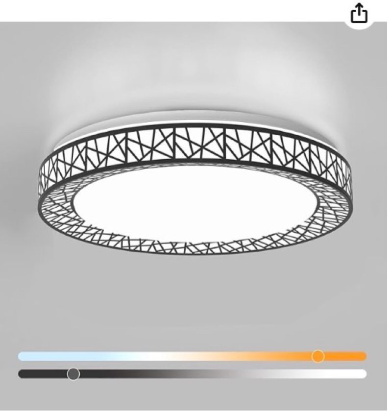 lightania 20 inch flush mount ceiling light, modern black led ceiling light fixture, 42w 4000lm 2700
