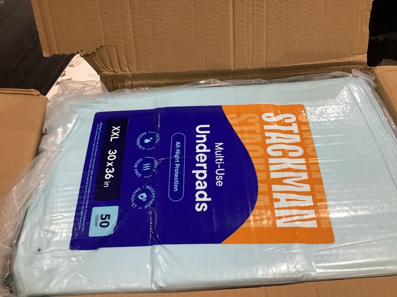 Condition photo showing New/Like New for chucks pads disposable adult underpads [100-pack] 30"x36" xxl extra-large super-absorbent incontinence bed pads – mattress protector pee pads for adults, kids & pets – bed protection & training 30" x 36"